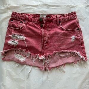 One‎ Teaspoon Pink Denim skirt